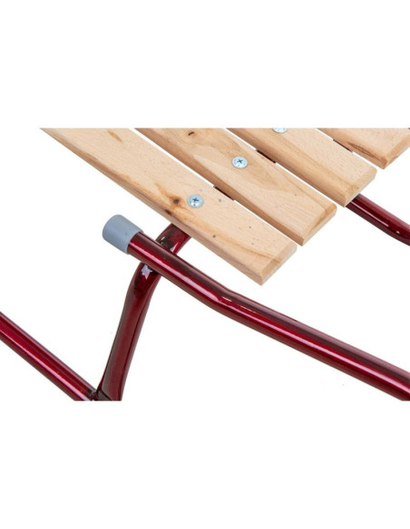 Sanki metalowe tomek z oparciem bordowe