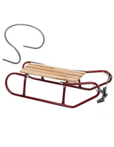 Sanki metalowe tomek z oparciem bordowe