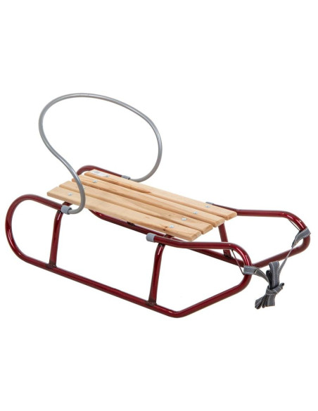 Sanki metalowe tomek z oparciem bordowe
