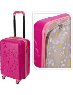 Walizka podróżna kabinowa 18 cali proworld kid - różowy (syrenka) 2