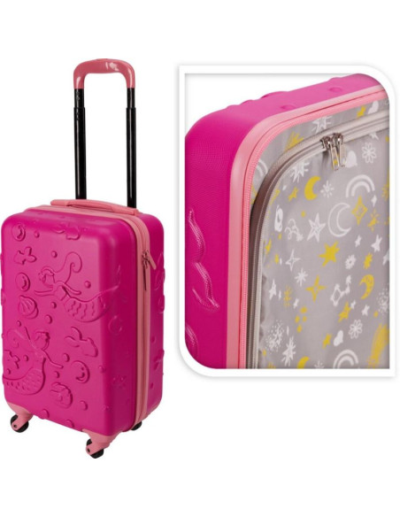 Walizka podróżna kabinowa 18 cali proworld kid - różowy (syrenka)