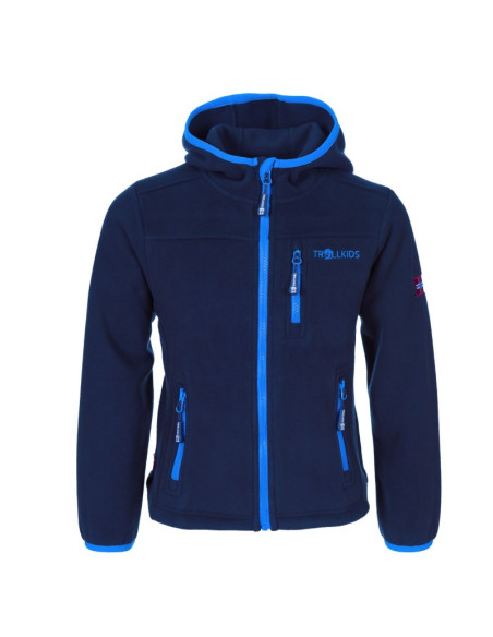 Kurtka polarowa dziecięca trollkids kids stavanger jacket navy/light blue wiatroszczelna niebieska (706-110)