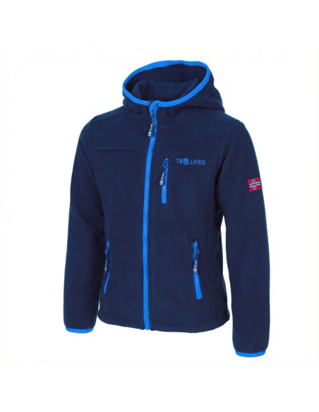 Kurtka polarowa dziecięca trollkids kids stavanger jacket navy/light blue wiatroszczelna niebieska (706-110)