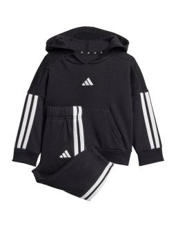 Dres dla dzieci adidas essentials joggers 3 stripes fleece hoodie czarny jd6484