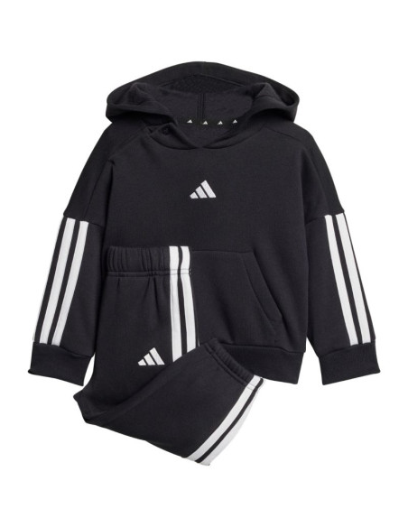 Dres dla dzieci adidas essentials joggers 3 stripes fleece hoodie czarny jd6484