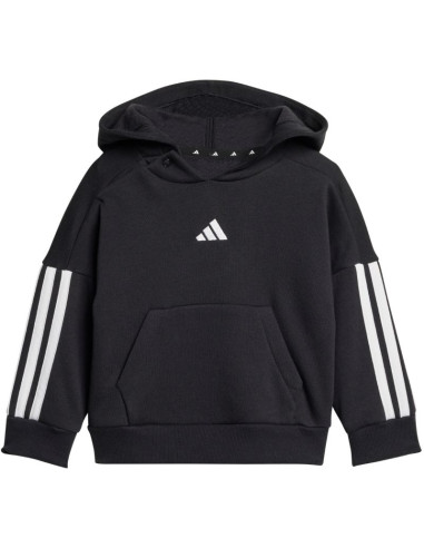 Dres dla dzieci adidas essentials joggers 3 stripes fleece hoodie czarny jd6484
