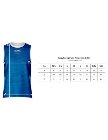 Koszulka bez rękawów masters do kick lightu (wako approved)