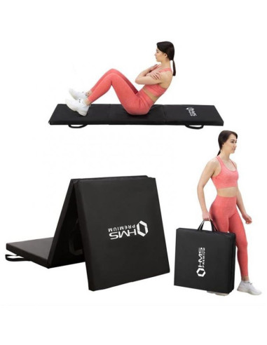 Materac gimnastyczny składany czarny 1800x600x500mm hms mgs02