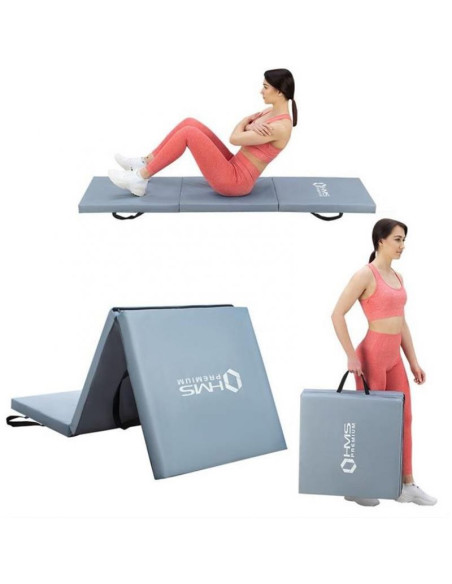 Materac gimnastyczny hms mgs02 składany szary 1800x600x500mm