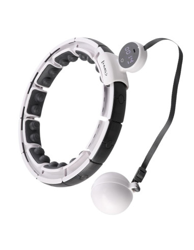 Hula hop hms hhm16 z magnesem i obciążeniem biały + licznik