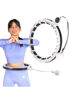 Hula hop hms hhm16 z magnesem i obciążeniem biały + licznik 2