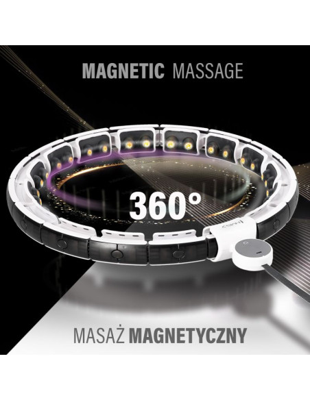Hula hop hms hhm16 z magnesem i obciążeniem biały + licznik