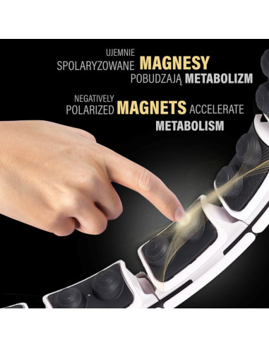 Hula hop hms hhm16 z magnesem i obciążeniem biały + licznik