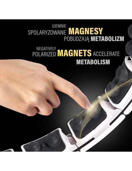 Hula hop hms hhm16 z magnesem i obciążeniem biały + licznik