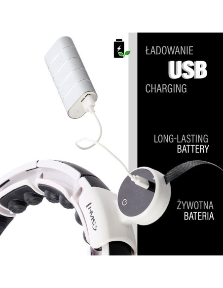 Hula hop hms hhm16 z magnesem i obciążeniem biały + licznik