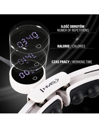 Hula hop hms hhm16 z magnesem i obciążeniem biały + licznik