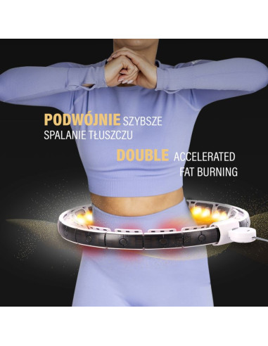 Hula hop hms hhm16 z magnesem i obciążeniem biały + licznik