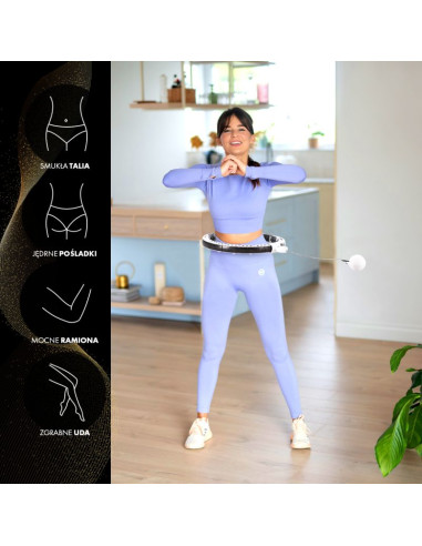 Hula hop hms hhm16 z magnesem i obciążeniem biały + licznik