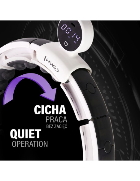 Hula hop hms hhm16 z magnesem i obciążeniem biały + licznik