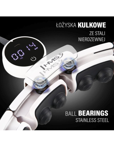 Hula hop hms hhm16 z magnesem i obciążeniem biały + licznik