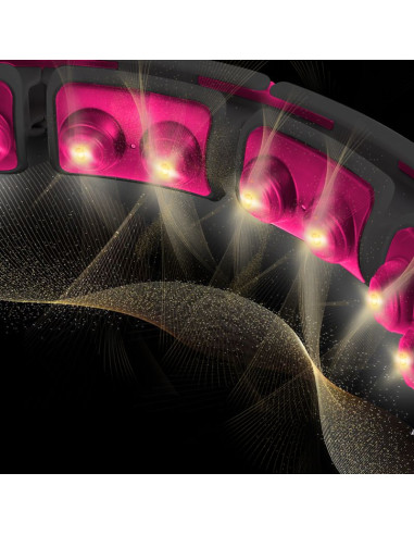 Hhm16 hula hop black/pink z magnesami i obciążnikiem + licznik hms