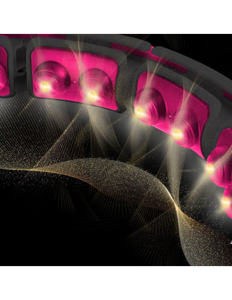 Hhm16 hula hop black/pink z magnesami i obciążnikiem + licznik hms