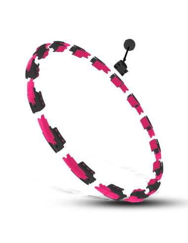 Hhm16 hula hop black/pink z magnesami i obciążnikiem + licznik hms