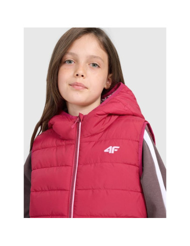 Bezrękawnik puchowy z wypełnieniem syntetycznym dziewczęcy 4f 4fjraw25tvjaf322-54s