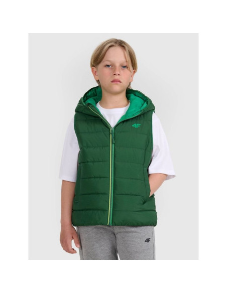 Bezrękawnik puchowy z wypełnieniem syntetycznym chłopięcy 4f 4fjraw25tvjam324-41s