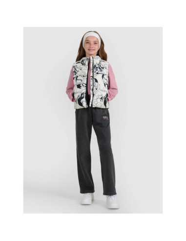 Bezrękawnik puchowy z wypełnieniem syntetycznym dziewczęcy 4f 4fjraw25tvjaf320-11a