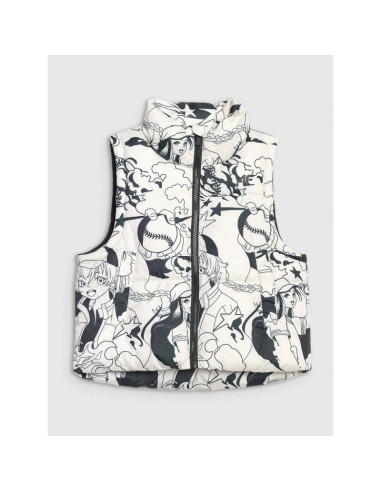 Bezrękawnik puchowy z wypełnieniem syntetycznym dziewczęcy 4f 4fjraw25tvjaf320-11a