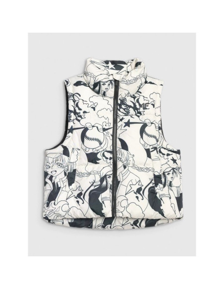 Bezrękawnik puchowy z wypełnieniem syntetycznym dziewczęcy 4f 4fjraw25tvjaf320-11a