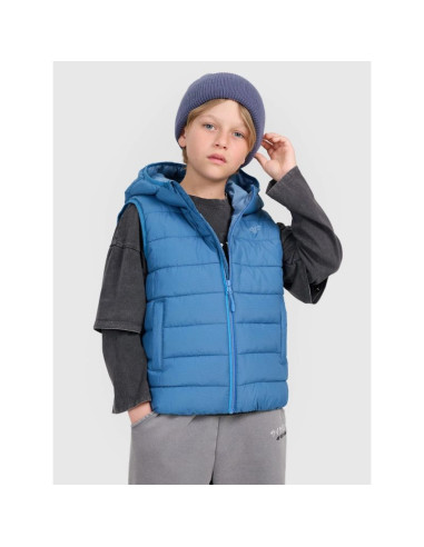 Bezrękawnik puchowy z wypełnieniem syntetycznym chłopięcy 4f 4fjraw25tvjam324-32s