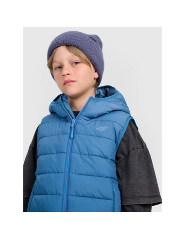Bezrękawnik puchowy z wypełnieniem syntetycznym chłopięcy 4f 4fjraw25tvjam324-32s