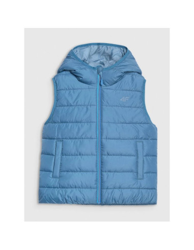 Bezrękawnik puchowy z wypełnieniem syntetycznym chłopięcy 4f 4fjraw25tvjam324-32s