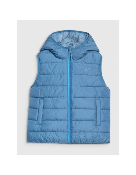 Bezrękawnik puchowy z wypełnieniem syntetycznym chłopięcy 4f 4fjraw25tvjam324-32s