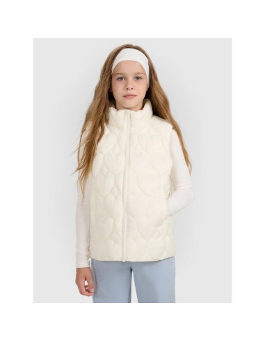 Bezrękawnik puchowy z wypełnieniem syntetycznym dziewczęcy 4f 4fjraw25tvjaf323-11s