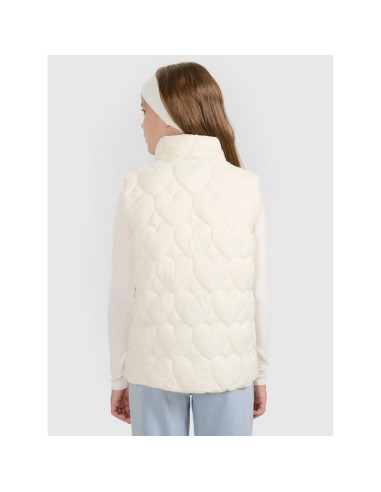 Bezrękawnik puchowy z wypełnieniem syntetycznym dziewczęcy 4f 4fjraw25tvjaf323-11s