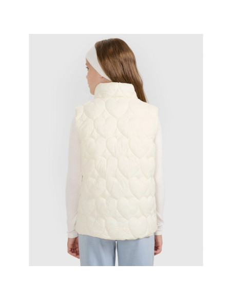 Bezrękawnik puchowy z wypełnieniem syntetycznym dziewczęcy 4f 4fjraw25tvjaf323-11s