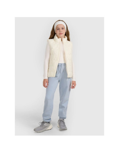 Bezrękawnik puchowy z wypełnieniem syntetycznym dziewczęcy 4f 4fjraw25tvjaf323-11s