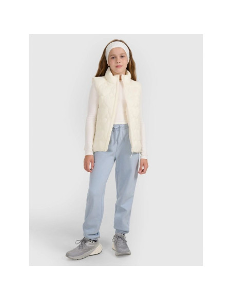 Bezrękawnik puchowy z wypełnieniem syntetycznym dziewczęcy 4f 4fjraw25tvjaf323-11s