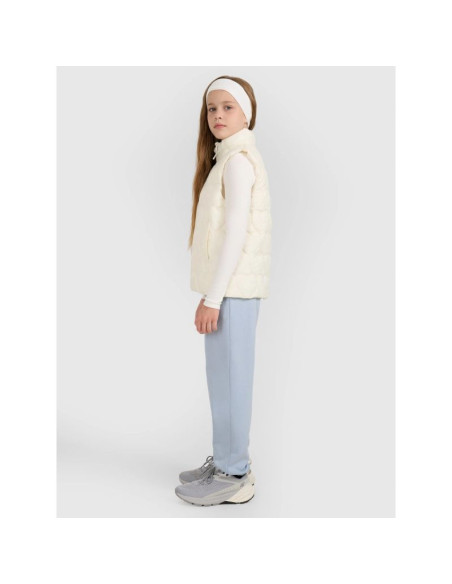 Bezrękawnik puchowy z wypełnieniem syntetycznym dziewczęcy 4f 4fjraw25tvjaf323-11s