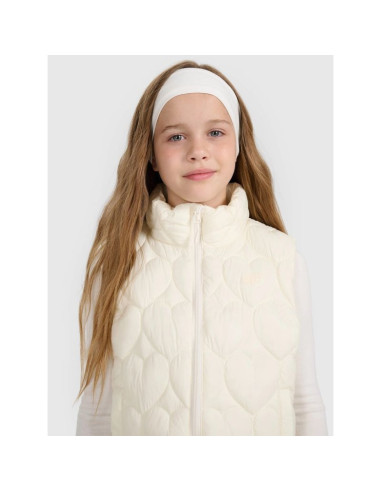 Bezrękawnik puchowy z wypełnieniem syntetycznym dziewczęcy 4f 4fjraw25tvjaf323-11s