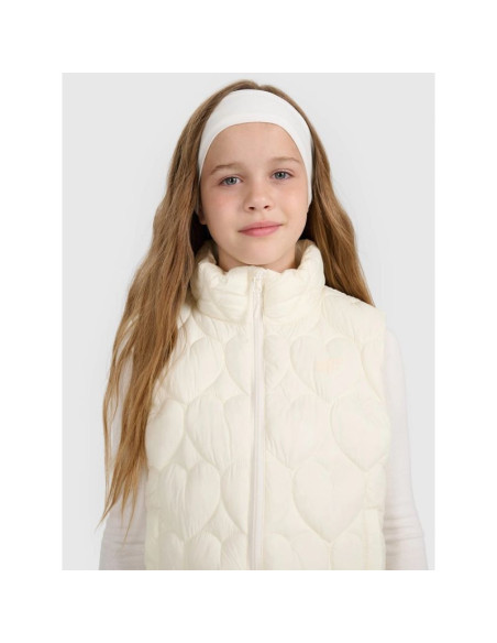 Bezrękawnik puchowy z wypełnieniem syntetycznym dziewczęcy 4f 4fjraw25tvjaf323-11s