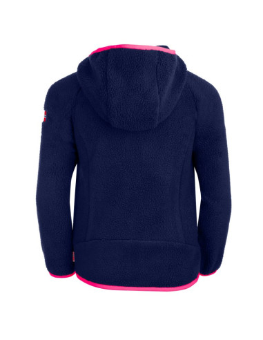 Kurtka polarowa dziewczęca trollkids girls mandal jacket z kapturem dla dziewczynki granatowa (358-114)