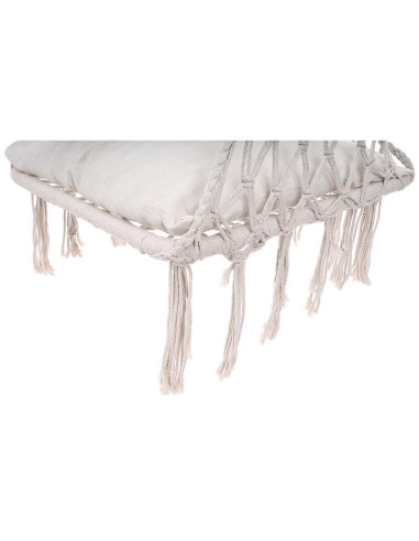 Hamak ażurowy fotel wiszący bocianie gniazdo 60x60x150cm z poduszką ecru