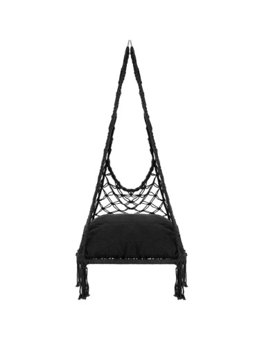 Hamak ażurowy fotel wiszący bocianie gniazdo 60x60x115cm z poduszką ciemno szary