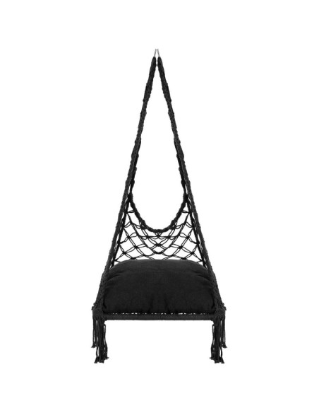 Hamak ażurowy fotel wiszący bocianie gniazdo 60x60x115cm z poduszką ciemno szary