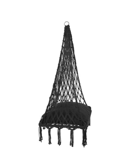 Hamak ażurowy fotel wiszący bocianie gniazdo 60x60x115cm z poduszką ciemno szary