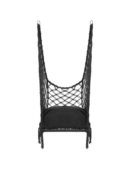 Hamak ażurowy fotel wiszący bocianie gniazdo 60x60x115cm z poduszką ciemno szary